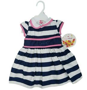 Sugar Plum Baby Girls Dress Size 6 Months Tall Summer Spring Blue White Coastal